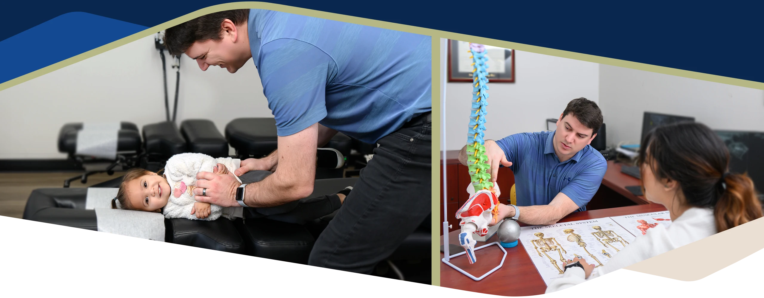 Chiropractor Magna UT Brett Judson Adjusting Child and Educating